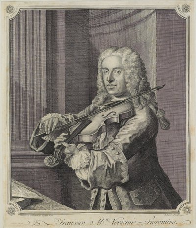 Francesco Ma Veracini, Engraved by J. June, 1744 by Franz Ferdinand Richter